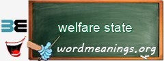 WordMeaning blackboard for welfare state